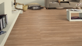 Vinylová podlaha  iD Click Ultimate 55 Copper Oak NATURAL v obývacím pokoji - vzorkovna Praha